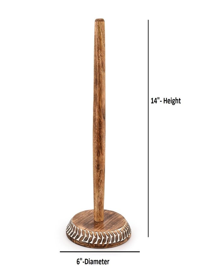 Kaizen Casa Paper Towel Holders Mango Wood Standing Rolls Holder for Kitchen, for Kitchen Counter, Dining Table, Bathroom (6" x 6"x 14") - Image 4